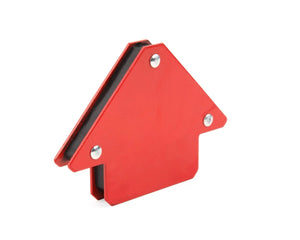 Red arrow-shaped magnetic welding holder with screws; ideal tool for metal positioning. Accessory for Lincoln Camo Welding Helmet.