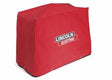 The Lincoln CanVAS Cover (Large) K886-2 is a red cover with the Lincoln Electric logo in white and black, designed for Ranger 250 GXT welders. It includes metal grommets along the bottom edge for secure attachment.