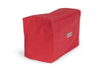 A red Lincoln canvas cover with the Lincoln Electric logo printed on the side, designed to fit over and protect your welding machine or Power MIG 140 MP.
