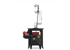 Lincoln ClassMate CRX-10iA welding cobot trainer with robotic arm on wheeled workstation, electrical box, fan—WeldingMart equipment.