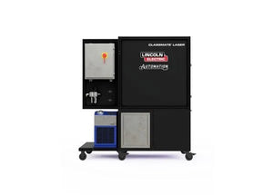 Lincoln ClassMate® Laser Welding Trainer AD2446-15, black, with control panels, wheels, cooling unit. Top welding training equipment.