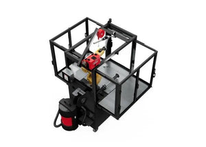 Lincoln ClassMate M Robotic Trainer AD2446-20 with safety frame, control panel, and wheels for advanced welding training.