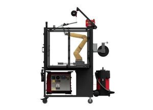 Lincoln ClassMate M Robotic Trainer AD2446-20 robotic welding training system with arm, control unit, and vacuum on wheeled frame.