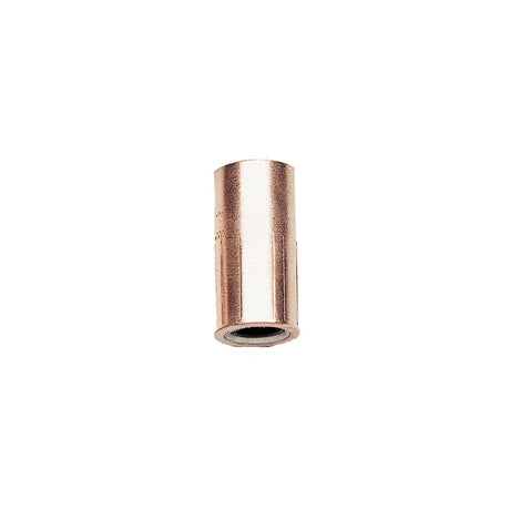 A single Lincoln Coarse Thread Insulator Assembly (KP34CT-B25) is shown with a smooth, shiny copper finish and a visible hollow center, set against a plain white background.