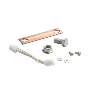 The Lincoln Contactor Kit K938-1 includes a flat copper strip with two holes, hex bolt, hex nut, screws, washers, and white electrical wires with connectors—ideal for TIG Module or Amptrol setups.