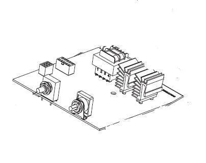 Lincoln OEM CONTROL PC BOARD G8983-1 line drawing with switches, heat sinks; welding machine circuit board replacement part.