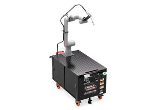 Lincoln Cooper GoFa-10 Air-Cooled Welding Cobot Cart AD2501-5 with robotic arm, wheeled base, perforated weld table, control panels.