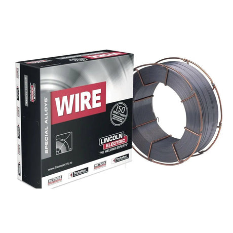 Lincoln Electric Cormet 1 Corm1 12N corrosion-resistant welding wire spool with branded box—WeldingMart welding accessory.