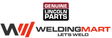 Genuine Lincoln Parts logo above the WeldingMart logo featuring the tagline LETS WELD., highlighting products like the Lincoln OEM cover seal S12934-1.