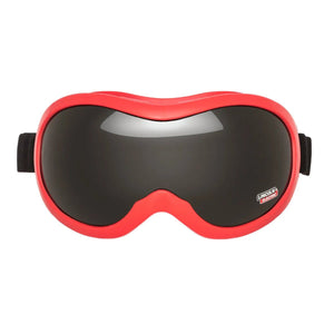 Lincoln Cutting & Grinding Goggles K3118-1 with shade 5 lenses, red frame, black strap—essential welding safety gear on white.
