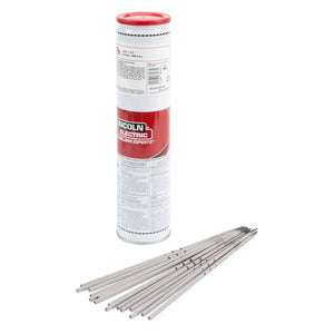 Lincoln Excalibur 309/309L-16 SMAW Welding Rod 1/8" x 14", 10 lb Can, welding electrodes displayed on white background.