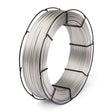 A 55 lb spool of Lincoln ED035170 Lincolnweld 309/309L Submerged Arc SAW Welding Wire (5/32 in) is neatly coiled and secured by a black wire frame, with evenly spaced loops resting upright against a white background.