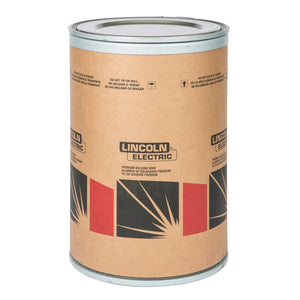 Lincoln ED036620 UltraCore 80Ni1M FCAW-G welding wire drum, 3/32", 500 lb, red/black, for WeldingMart welding equipment.