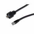 Lincoln 50' Ethernet Patch Cable K4907-50 for welders, with RJ45 plug and waterproof bayonet connector for industrial welding setups.