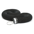 Lincoln Exhaust Hose Set 16 ft K1668-2, black corrugated welding accessory with clamps, for industrial use, on white background.