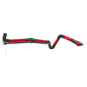 Lincoln K1671-2 14 ft red and black welding fume extraction arm, wall-mounted, flexible joints, captures shop contaminants.