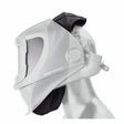 Lincoln FGS PAPR Headcovering KP4473-1 with visor and black hood for full face and neck protection in welding respirator use.