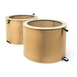 A set of two Lincoln filters (MERV 14) for Statiflex 6000-MS & Circulator KP3367-1 is shown. Each beige, pleated filter with white rims and black handles sits side by side on a white background.