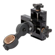 The Lincoln Five-Axis Probe Bracket KP52026-1 is a black metal clamp with multiple adjustment knobs, a rotating circular joint, and a copper-lined clamping ring for securely holding cylindrical objects in place.