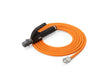 The Lincoln Flexible Cable Work Lead 2 AWG (12.5 FT, K5436-2-12-1/2) features a 200A electrode holder on one end and a metal lug on the other, offering a durable solution ideal for welding applications.