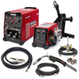 Lincoln Flextec 500X/Flex Feed 84 Heavy Duty One-Pak welder with wire feeder, welding cables, gas regulator, torch, and clamps.