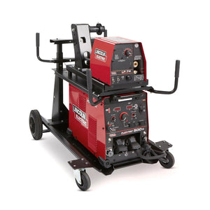 Lincoln Flextec 500X/LF-74 Ready-Pak K3608-2 multi-process welder with wire feeder on a black cart, WeldingMart equipment.