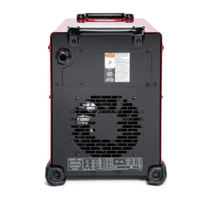 Lincoln Flextec 500X Multi-Process Welder K3607-1 rear view with ventilation fan, caution labels for industrial welding.