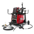 Lincoln Flextec 500X Power Feed 84 Ready-Pak K3608-3 welding machine with cables, hoses, gun, and control panel on wheels.