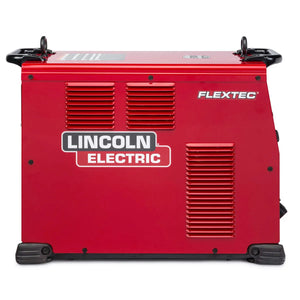 The Lincoln Flextec 650X Multi-Process Welder with CrossLinc Technology (K3425-1) features a red body, black handles, sturdy base feet, ventilation grilles, and bold white/black branding for advanced industrial welding control.