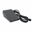 The Lincoln Foot Pedal K4361-1 is a black rectangular TIG foot pedal with a textured, non-slip surface for precise amperage control. It includes a long attached cable with a round connector and is compatible with the Lincoln LE31MP.