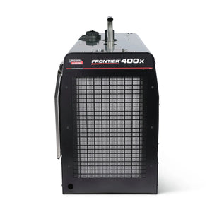 Lincoln Frontier 400X Engine Driven Welder Perkins K3484-1 with metal grille, exhaust pipe, and side control panel for welding pros.