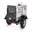 Lincoln Frontier 400X Ready-Pak 1 K3484-4-RP1 mounted on a trailer, rear three-quarter view with tail lights, fenders and control panel.
