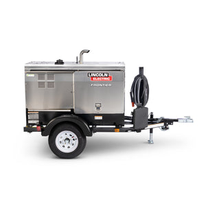 Lincoln Frontier 400X Ready-Pak 3 K3484-4-RP3 trailer side profile with cable rack, fender kit and coupler tongue.