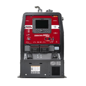 Lincoln Frontier 400X Pipe K3485-4 red control panel with digital display, new rotary start switch and pipeline weld mode controls.