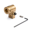 The Lincoln Gun Adapter Kit, Standard #4 K3345-1, includes a brass component with cylindrical and rectangular sections, a black adjustment screw, silver threaded insert, and an L-shaped hex key tool—arranged on a white background.