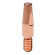 A small copper-colored Lincoln Heavy Duty Contact Tip, sized for .030 in wire, features a smooth upper section and a threaded lower section, standing upright on a white background.