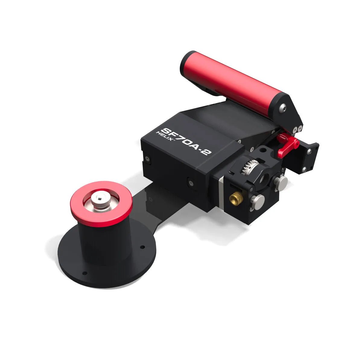 Lincoln HELIX SF70A-2 M85 Onboard Wire Feeder & Manipulator Kit for welding, precise wire feed, industrial tool, black and red.