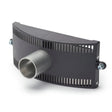 Lincoln Hose Connection Outlet K2389-2 dust shroud, black plastic with vent slits and metal hose port, welding tool accessory.