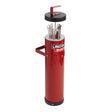 The Lincoln HydroGuard Portable Electrode Oven 115 V K2939-1 is a red, upright cylindrical container with a round black lid, visible stick electrodes inside, a side handle, and a white logo label.