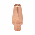 One copper-colored Lincoln Hyperfill Contact Tip (.035), conical and tapered with a flat top and small central hole, is shown against a plain white background. 035-0.9mm is engraved on the side. Product: KP4482-035, 10/pack.