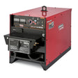 The Lincoln Idealarc DC600 Multi-Process Welder with Multi-Process Switch (K1288-18) features control knobs, a display panel, clear labels, ventilation slots, and an open access panel—ideal for reliable welding in tough environments.