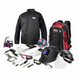 Lincoln Welding Gear Ready-Pak 3XL K4595-3XL: jacket, gloves, helmet, eyewear, earmuffs, backpack & tools for safety.