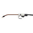 The Lincoln K126 PRO Innershield 350A FCAW-SS Welding Gun (15 ft, K613-6 Ext. Gun Tube, K126-13) features a curved copper nozzle, metallic body, black handle with trigger, angled support, and connects to a black cable. White background.