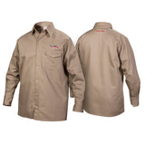 Lincoln Khaki FR Welding Shirt Large K3382-L - WeldingMart.com