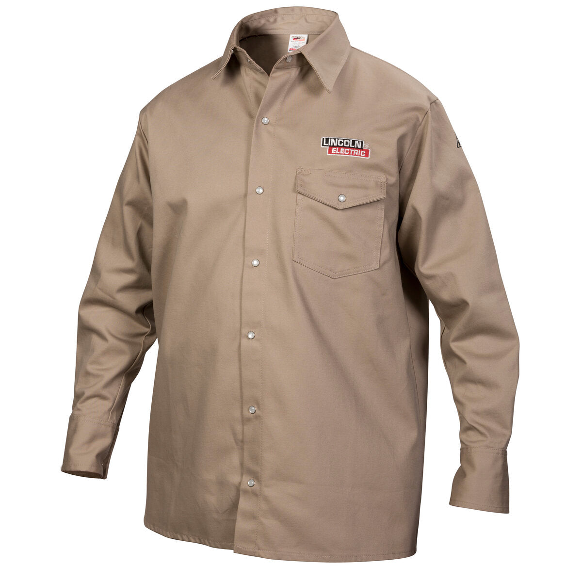 Lincoln Khaki FR Welding Shirt Large K3382-L - WeldingMart.com