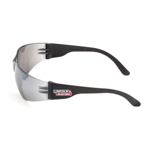 Lincoln Starlite Outdoor Welding Safety Glasses K2969-1 with black frame, tinted UV lenses, ideal welding safety gear by Lincoln Electric.