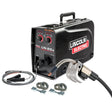 The Lincoln LN-25X w/TVT K126 Pro 5/64-1/16 One-Pak K4266-2 wire feeder with CrossLinc Technology, control knobs, and a digital display is shown with accessories like cables, clamps, rings, and a welding gun attached.