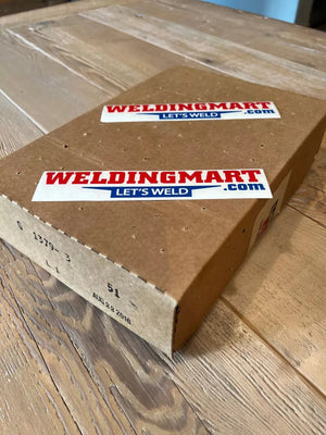 Lincoln Logic PC Board Assembly G1379-3 in WELDINGMART.com box, OEM welding equipment accessory on wood table, dated 2016.