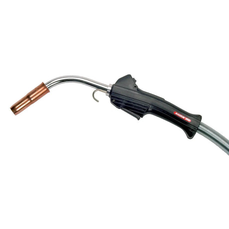 Lincoln Magnum 400 Dual Procedure Welding Gun K1722-2 with black handle, copper nozzle, and flexible cable for MIG welding tools.