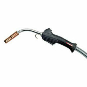 Lincoln MAGNUM 400 welding gun 15ft K1723-2 with black handle, curved neck, copper nozzle—ideal MIG welder accessory from WeldingMart.